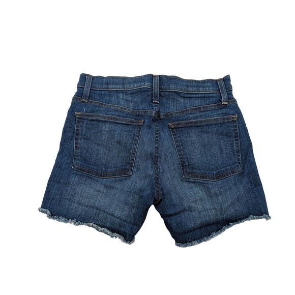 J Crew Hipslung Cut Off Shorts Womens 26 Blue Denim Raw Hem Cuffed Casual - Picture 6 of 6